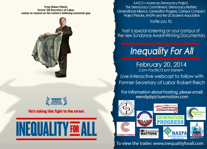 Inequality For All educational event Feb 20 2014